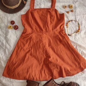 Arizona Orange Sundress Romper, Size L